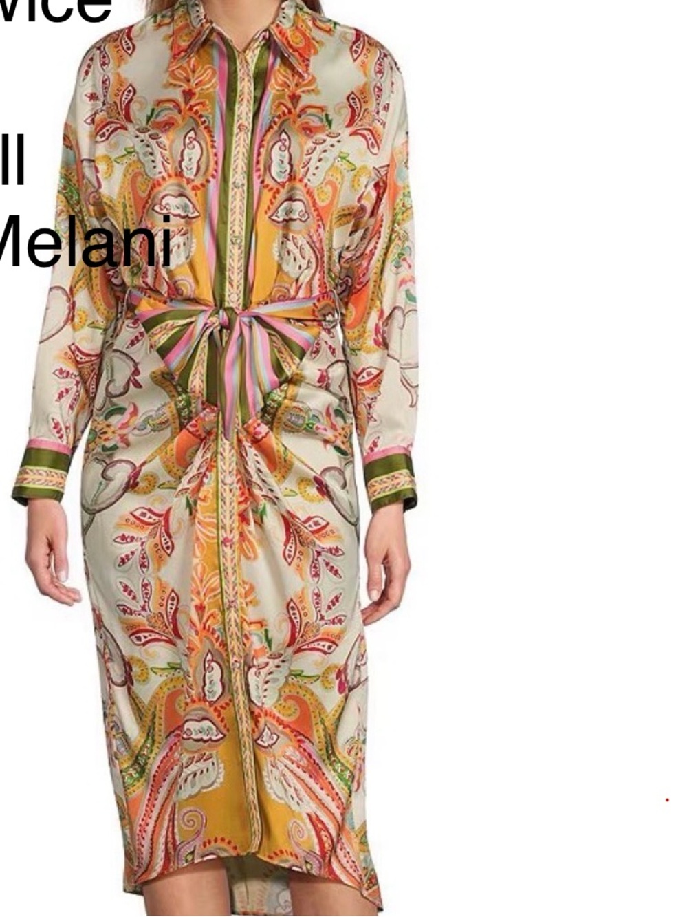 ANTONIO MELANI Multicolor Paisley Tie-Waist Midi Dress